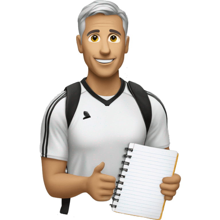 soccer coach with notebook emoji