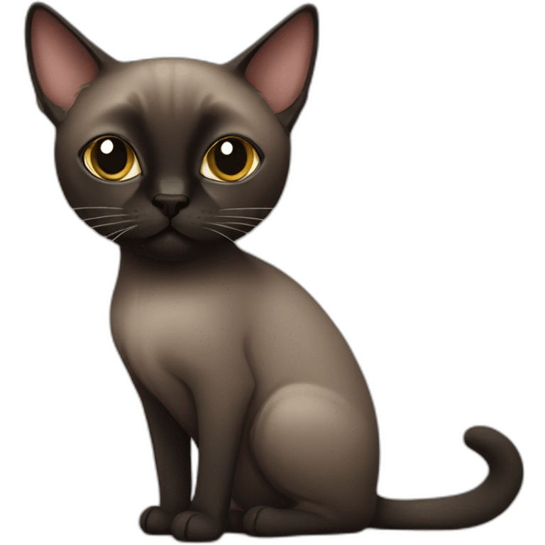 dark Siamese cat with a ball-shaped head emoji