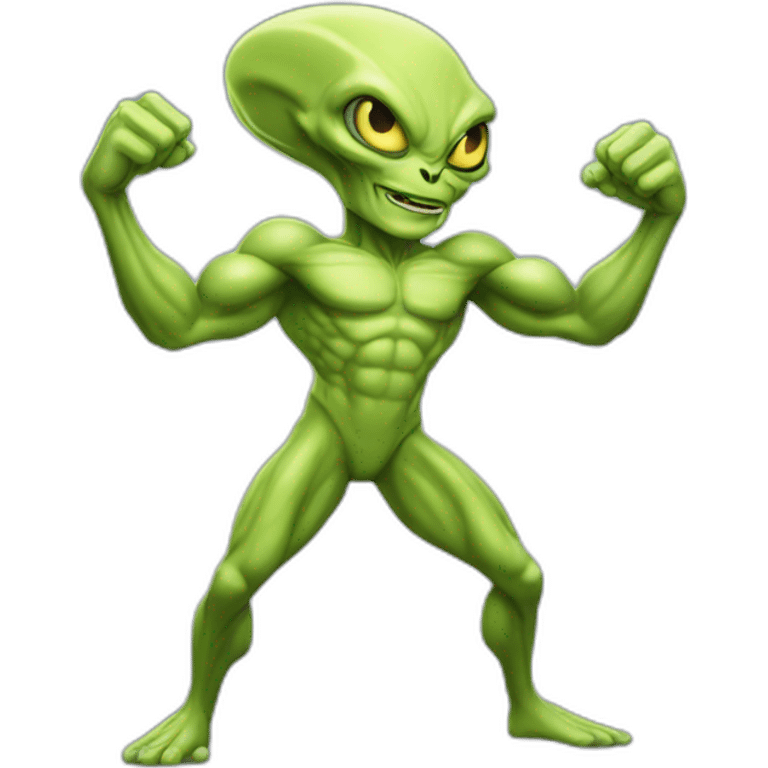 alien flexing emoji