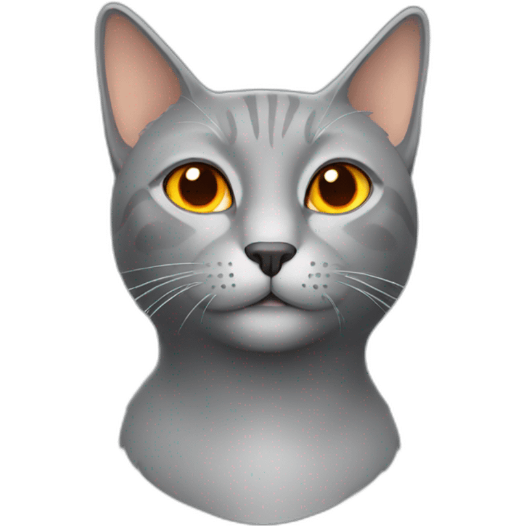 Grey cat with orange eyes  emoji