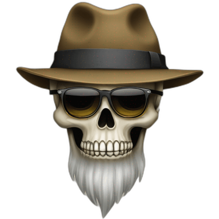 hipster totenkopf mit hut emoji