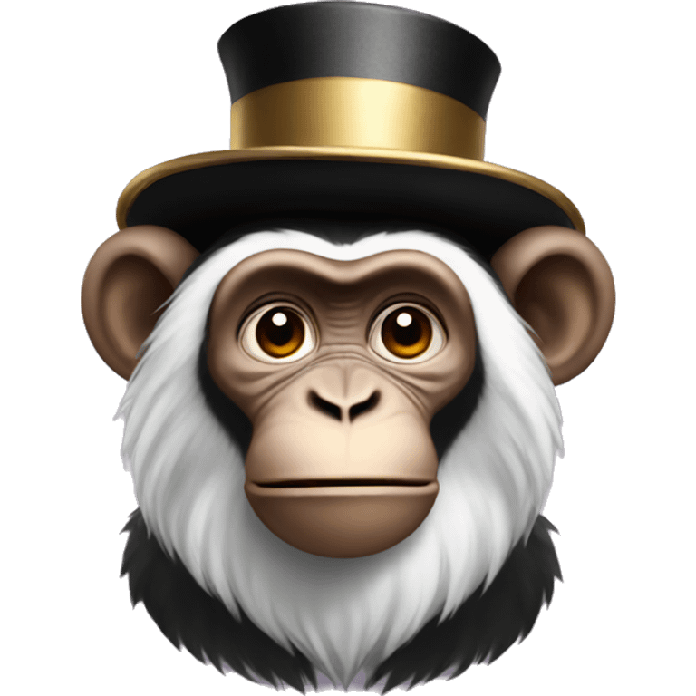 Monkey with a big top hat emoji