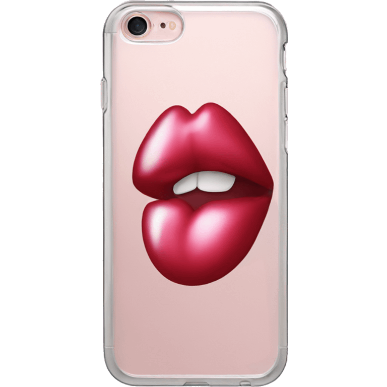 Lip gloss phone case emoji