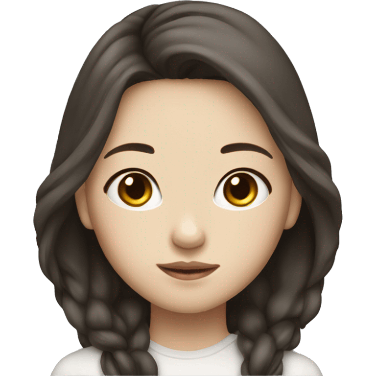 Chinese girl dark brown hair white skin emoji