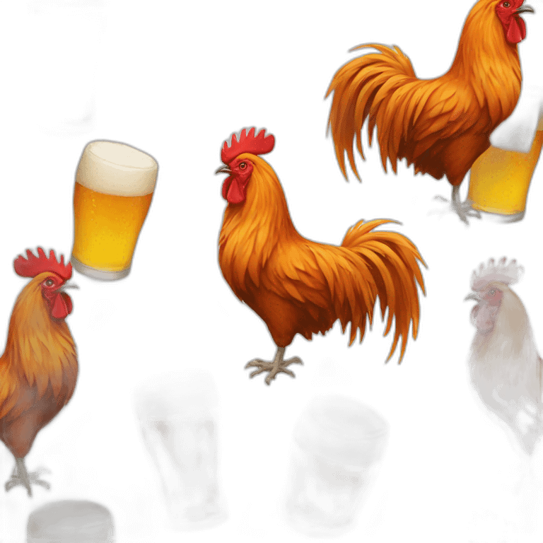 rooster drink beer emoji