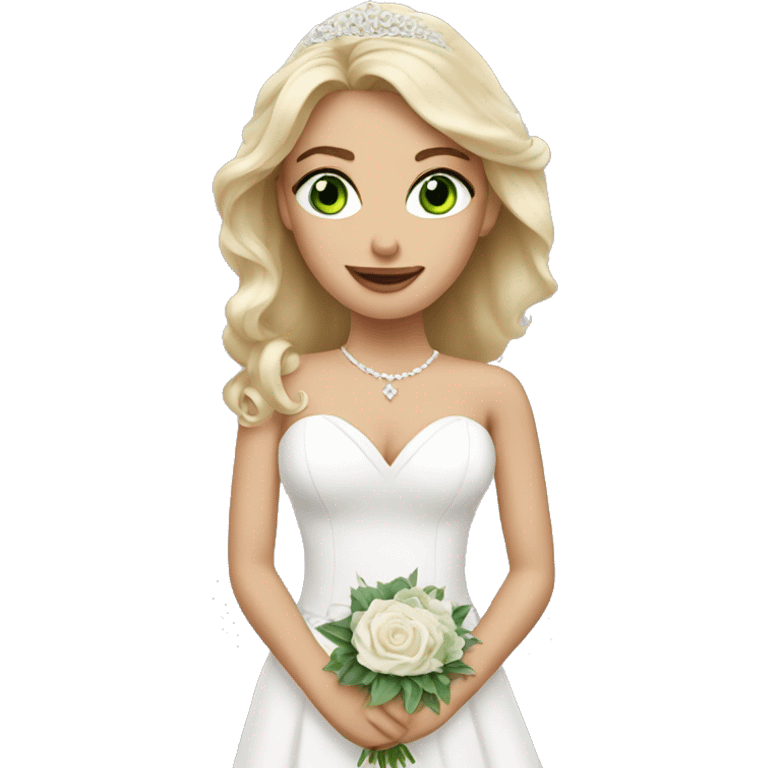 blonde bride with green eyes  emoji