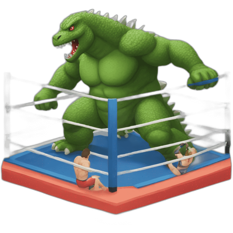 Godzilla in a wrestling match emoji