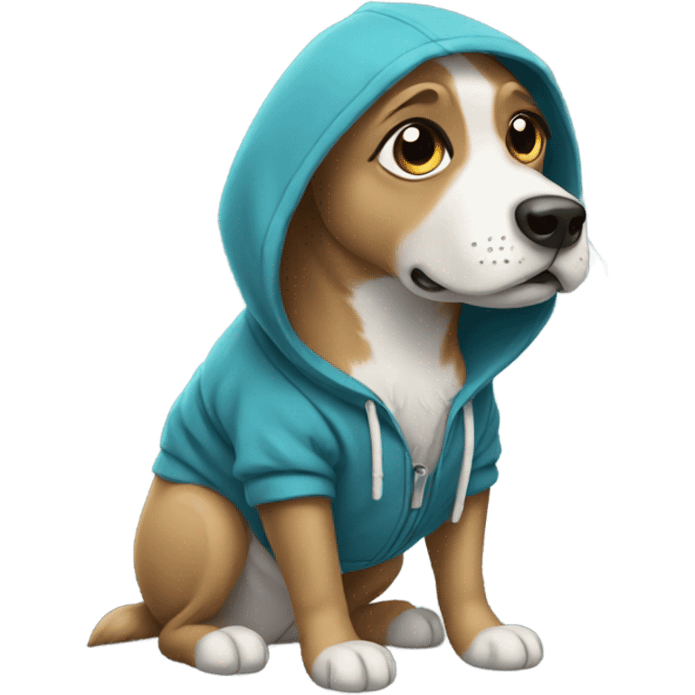 Dog wearing a hoodie emoji