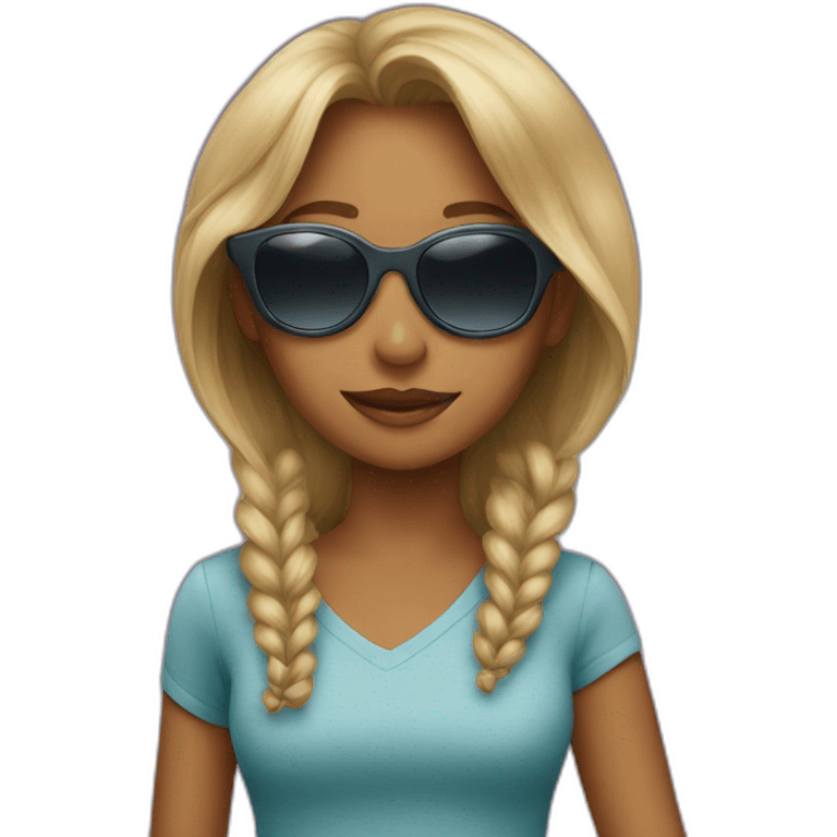 woman with sunglasses and a boy emoji