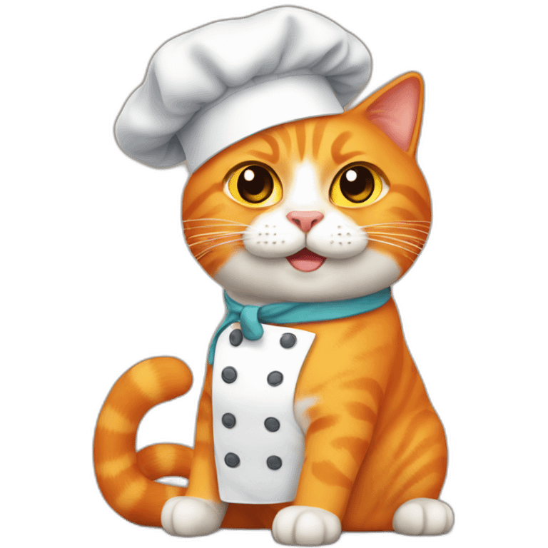 orange cat with chef attribute emoji