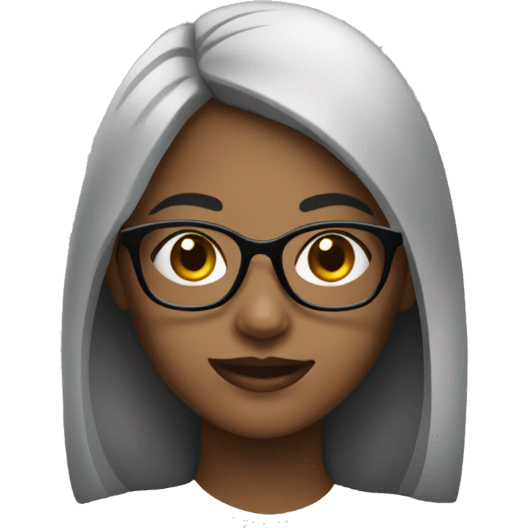 Girl with glasses black emoji