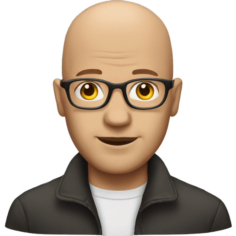 Bald Man with earings and glasses emoji