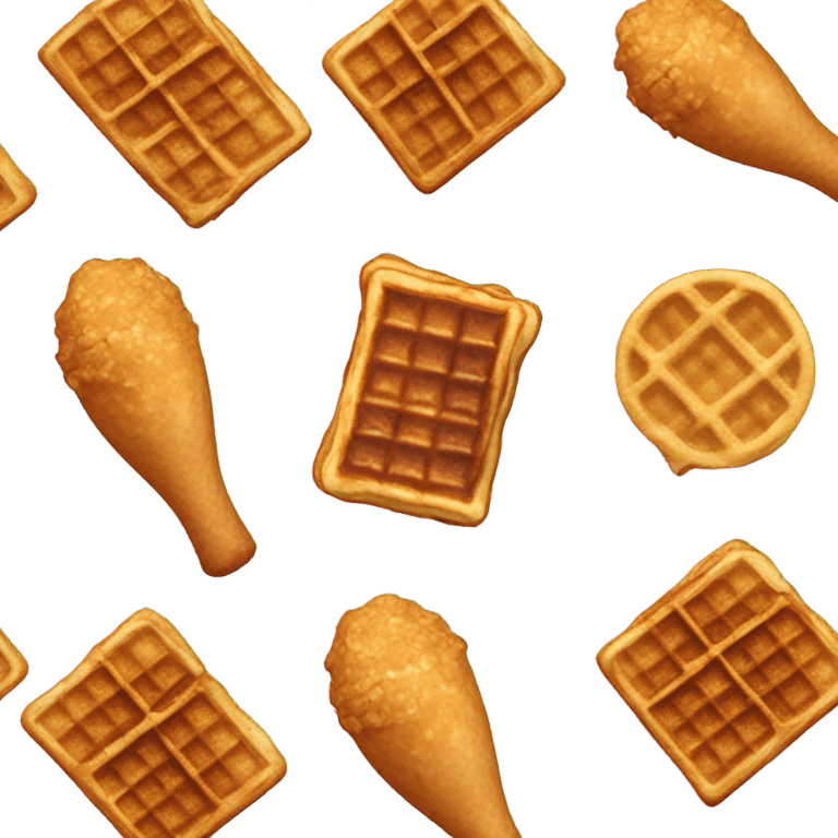 chicken drumstick and waffles emoji