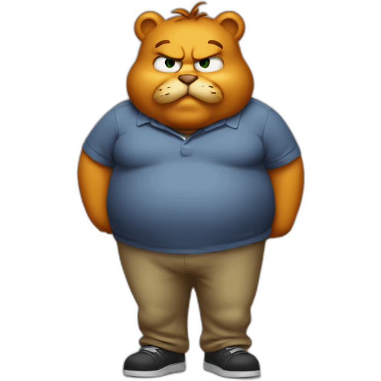 fat garfield eating looking busted emoji