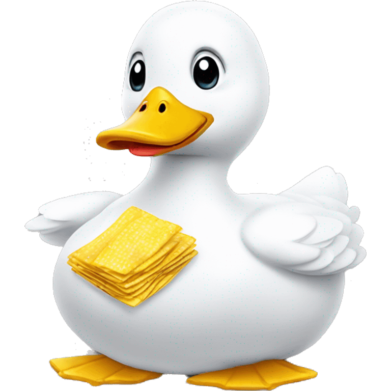 white duck plush with Chips written on it emoji