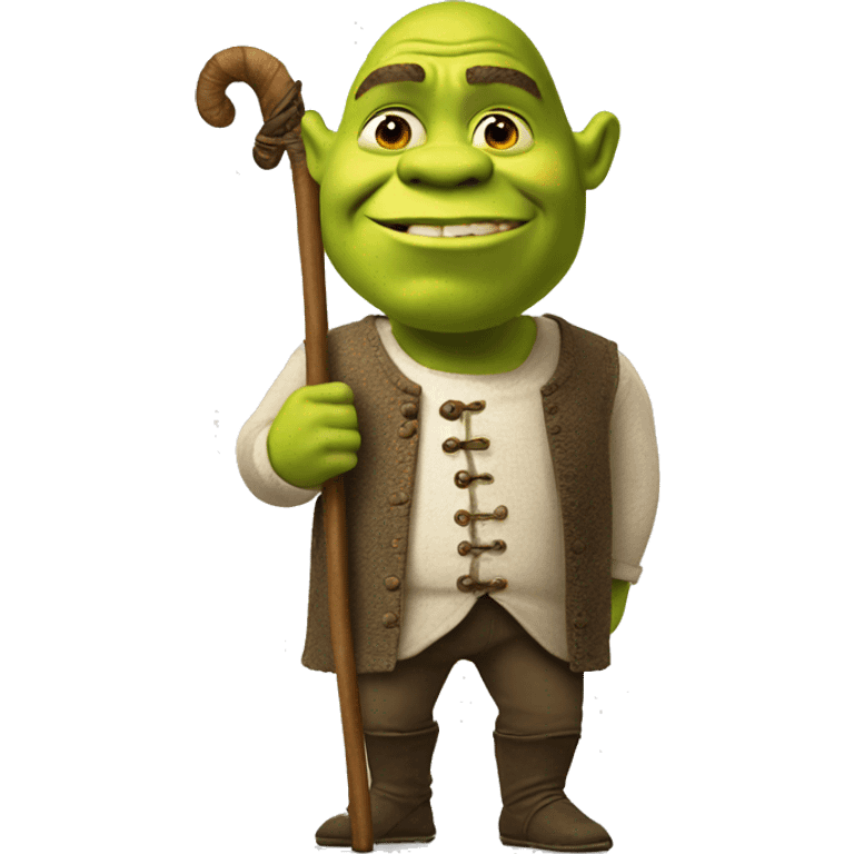 Shrek with cane emoji