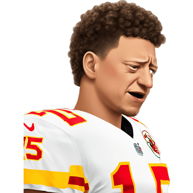 Patrick Mahomes crying to a referee emoji