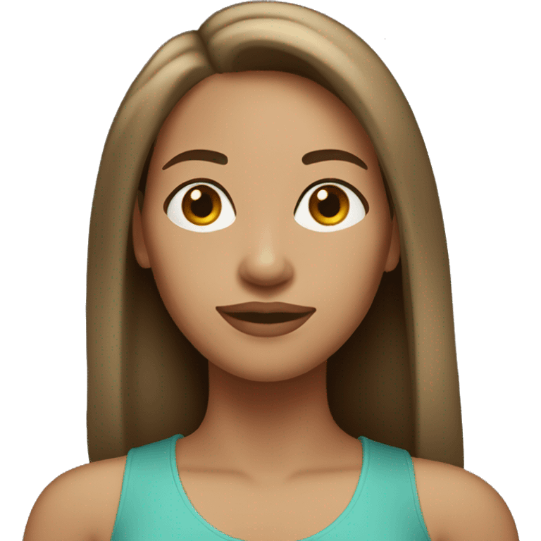 light skin woman with medium long straight medium brown hair emoji