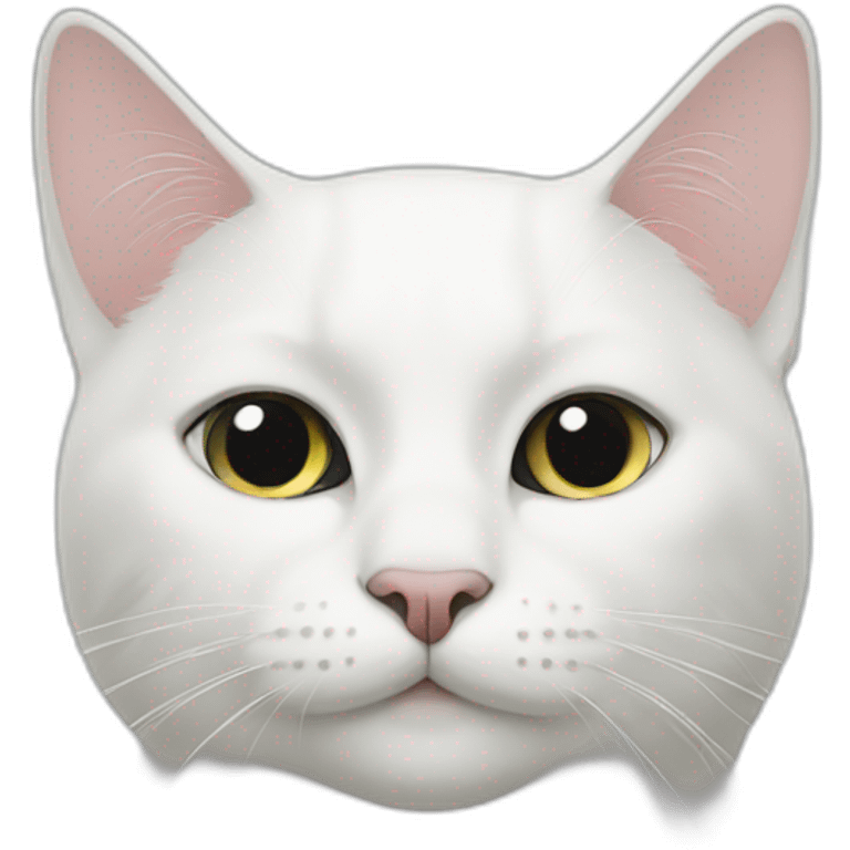 White cat with black nose emoji