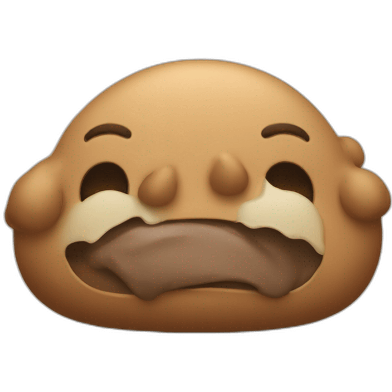 Emoji qui pleure avec un caca emoji