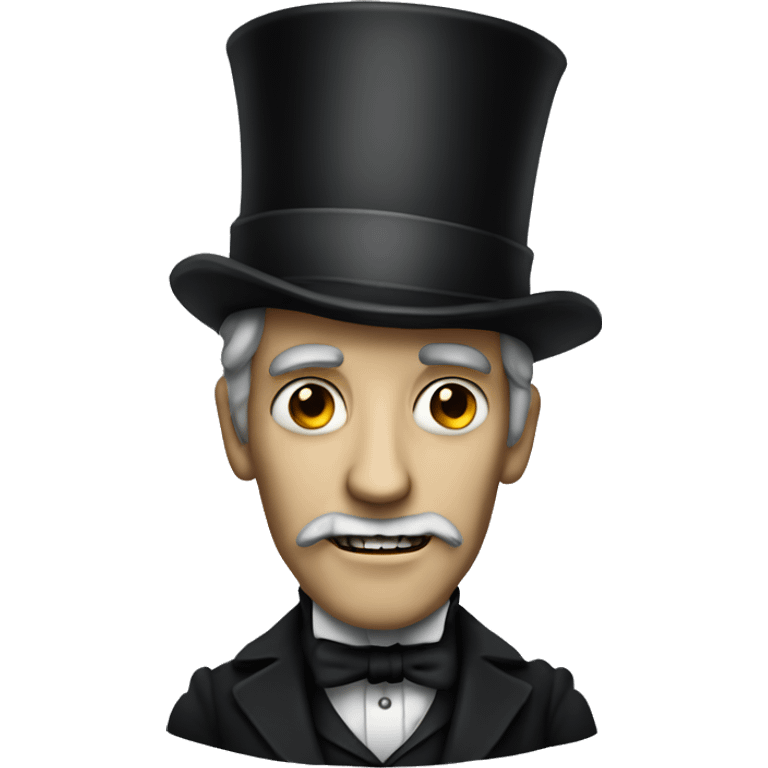 Scary, tall, Victorian man with top hat emoji