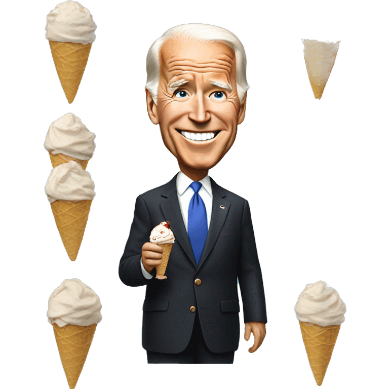 Joe Biden with ice cream emoji