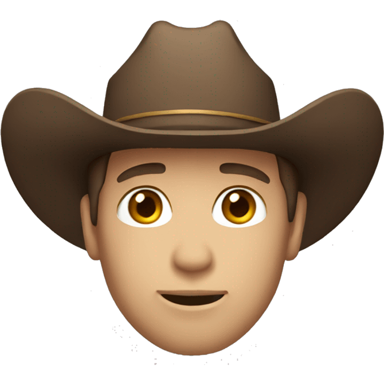 Cowboy with brown hair, brown eyes and fair skin emoji