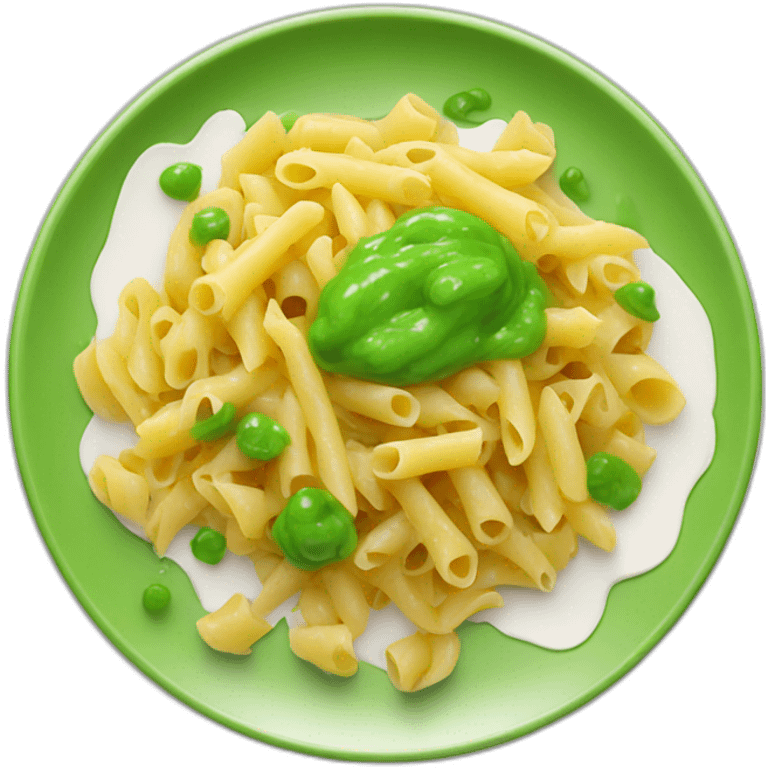 Pasta plate with green slime emoji