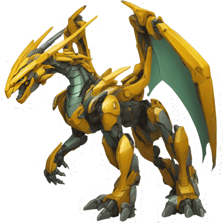 Futuristic Mecha Dragon full body emoji