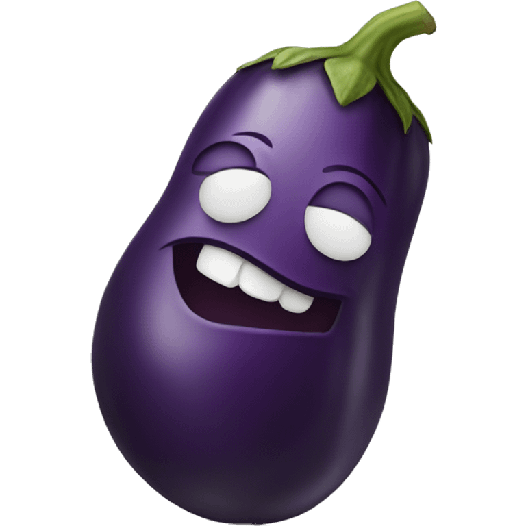 eggplant biting its lip emoji