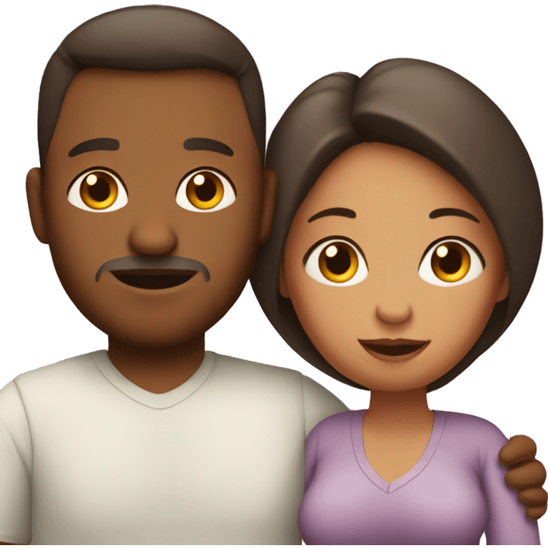 A pregnant woman with her husband  emoji