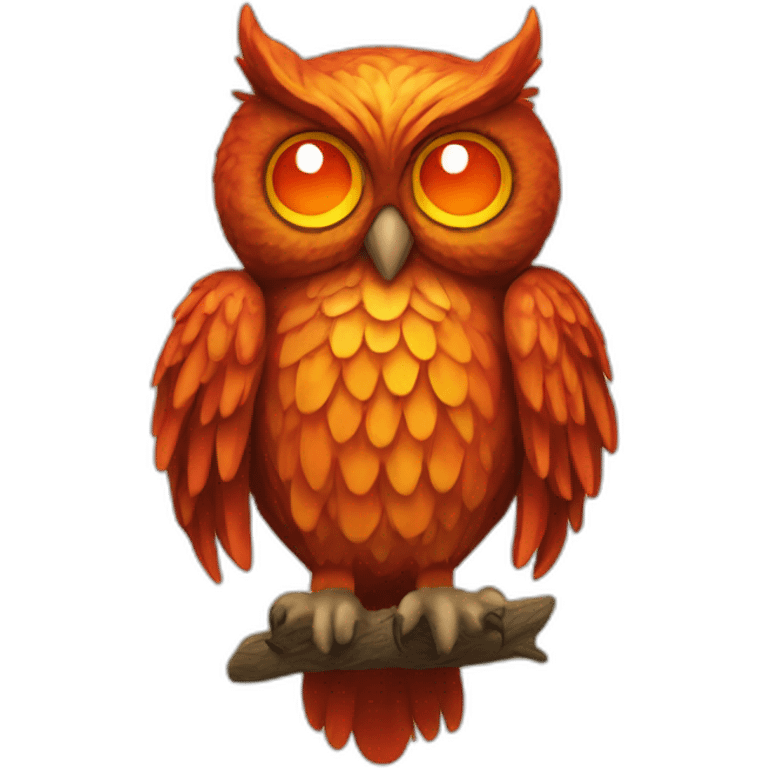 an owl with nine fiery tails emoji