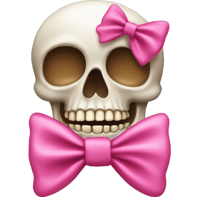 Skull with a pink bow emoji