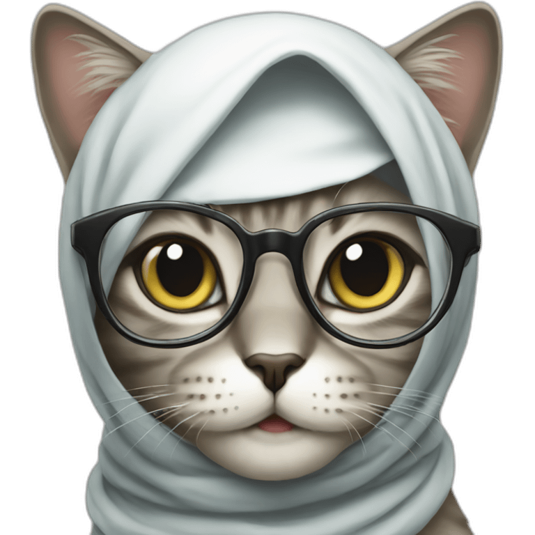 cat-with-glasses-wearing-hijab emoji