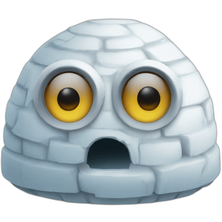 igloo watching you with two eyes no emotion emoji