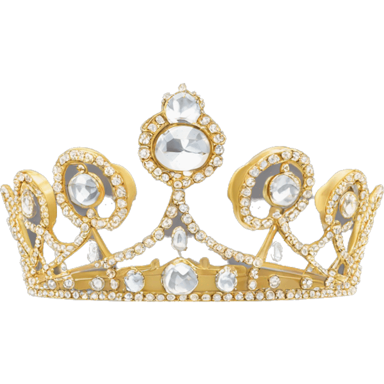 european  queen tiara gold crystals emoji