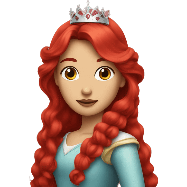 princess crown on red long hair emoji