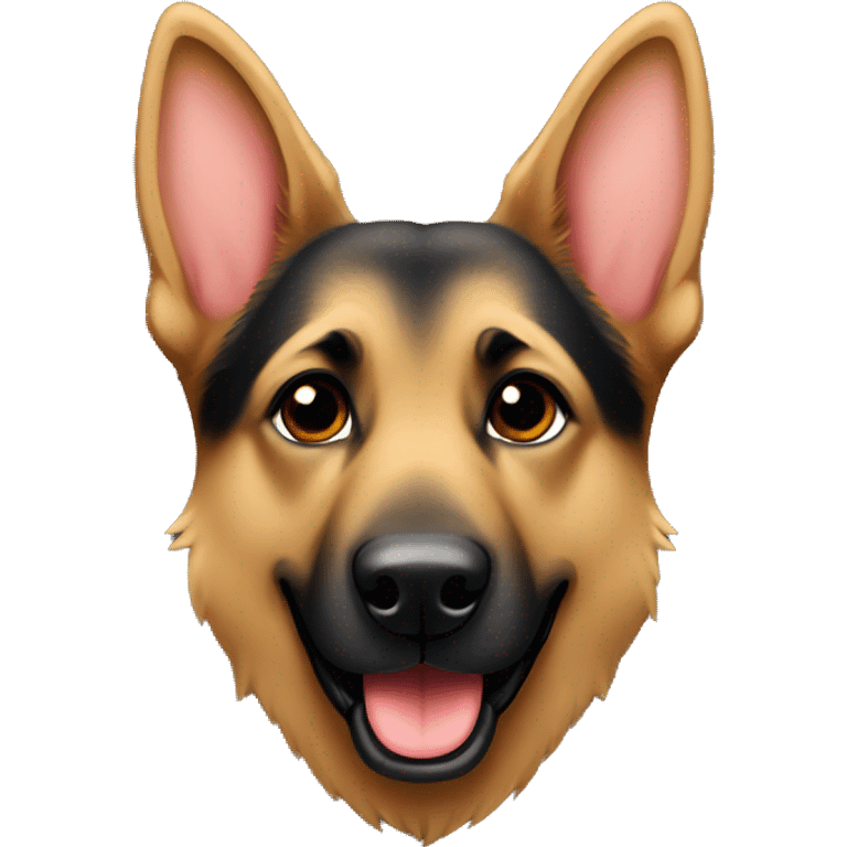 German shepherd with a heart emoji