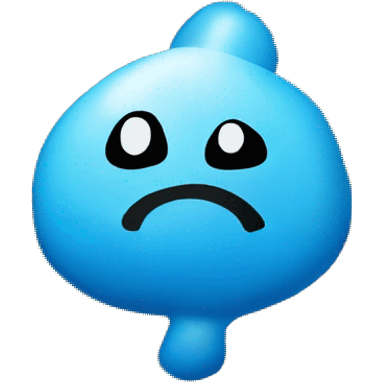 spot logo in the form of inflatable graffiti in blue emoji