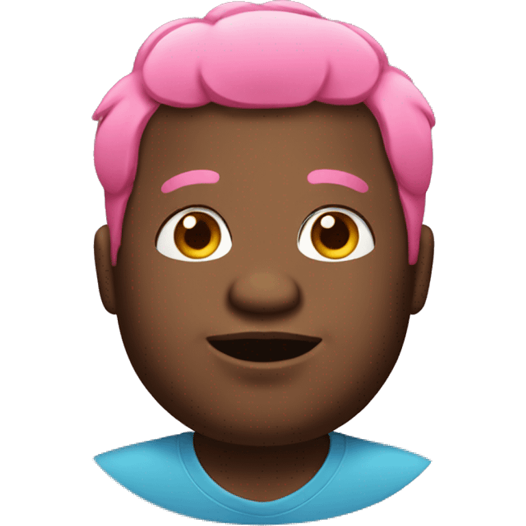 Fat black guy with pink hair emoji