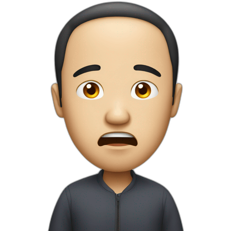 Extremely sgocked Confused chinese man emoji