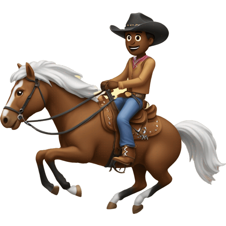 Cowboy riding rearinghorse emoji