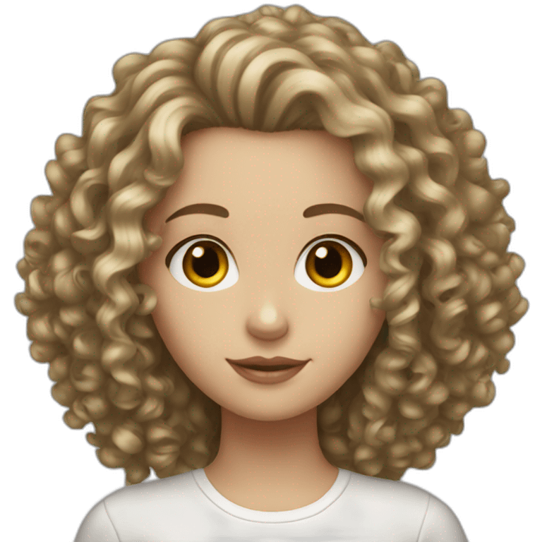 white girl curly hair emoji