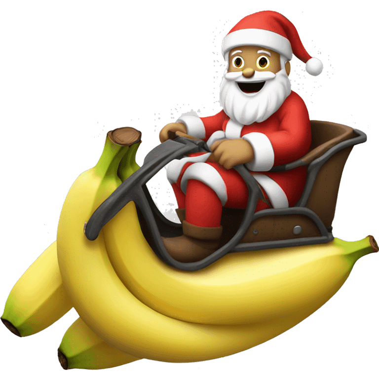 Santa on a banana car  emoji