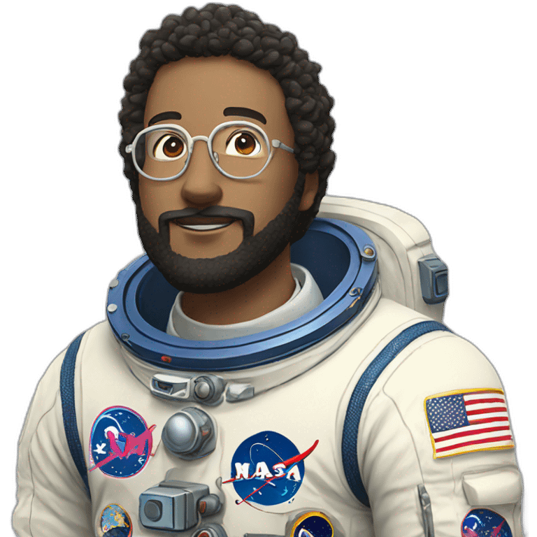 astronaut anime beard man glasses emoji