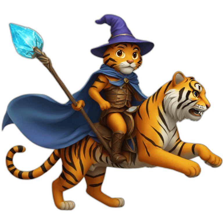 tiger riding a wizard emoji