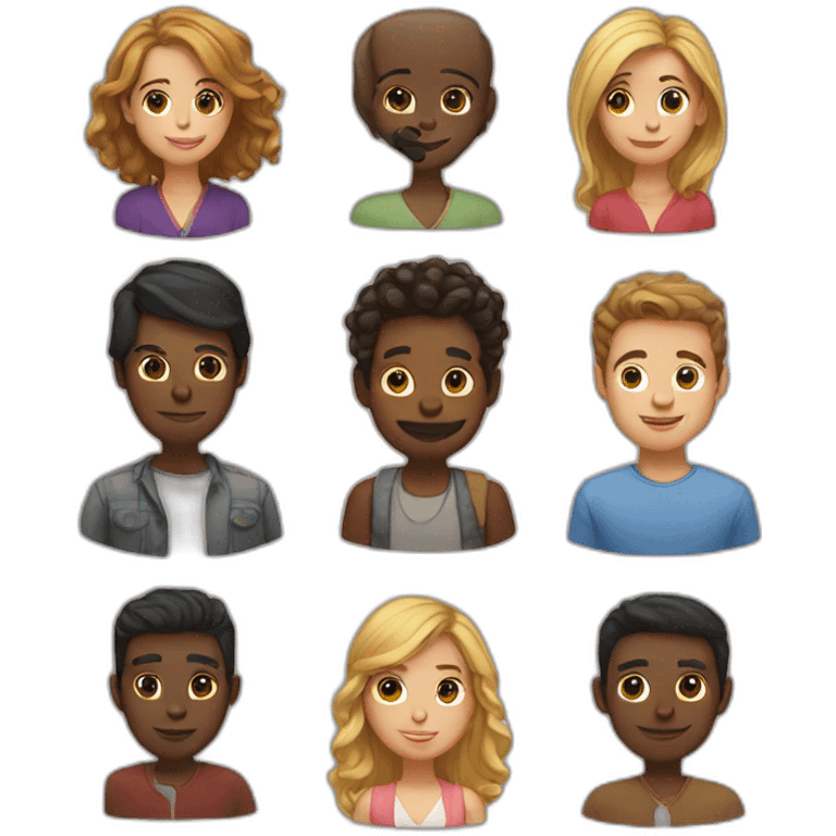 seven different people emoji