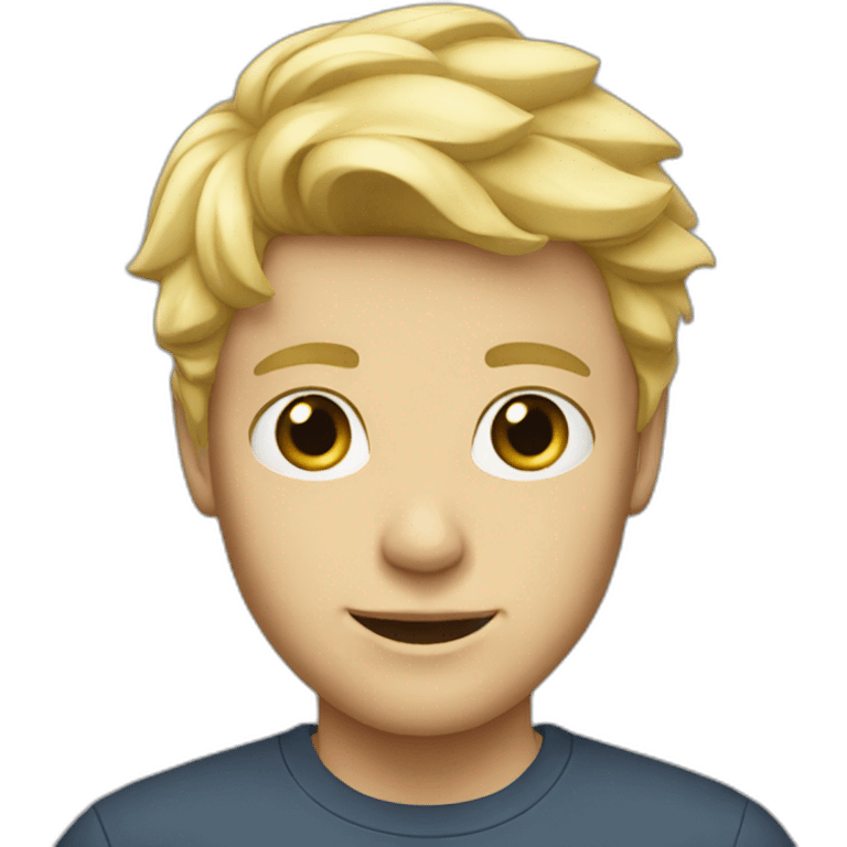 Young male blonde hair emoji