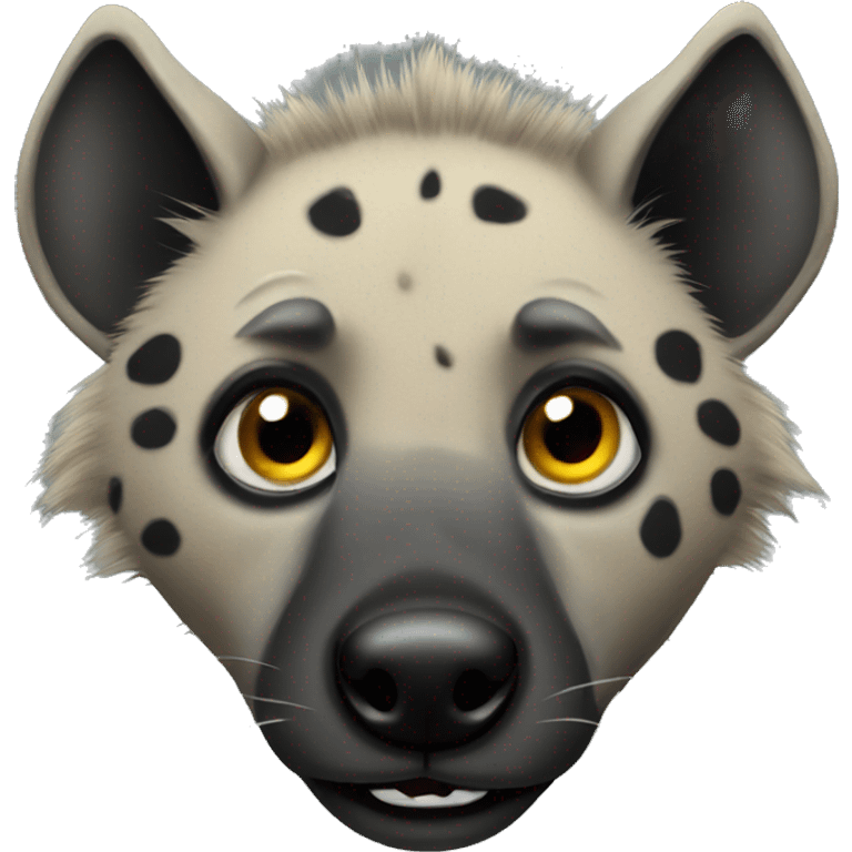 hyena with black eyes emoji