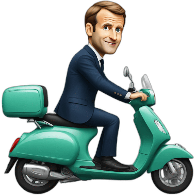 emmanuel macron sur un scooter emoji